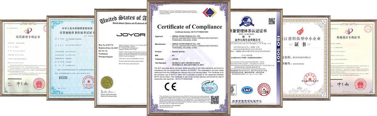Joyor certificates